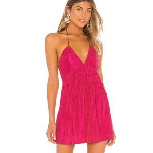 Superdown Margo Halter Shift Dress, Size M, Hot Pink